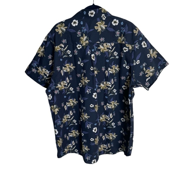 Men! NWT Vustra Tropical Floral Print Short-Sleeve Shirt Organic Cotton size XXL - Picture 3 of 7